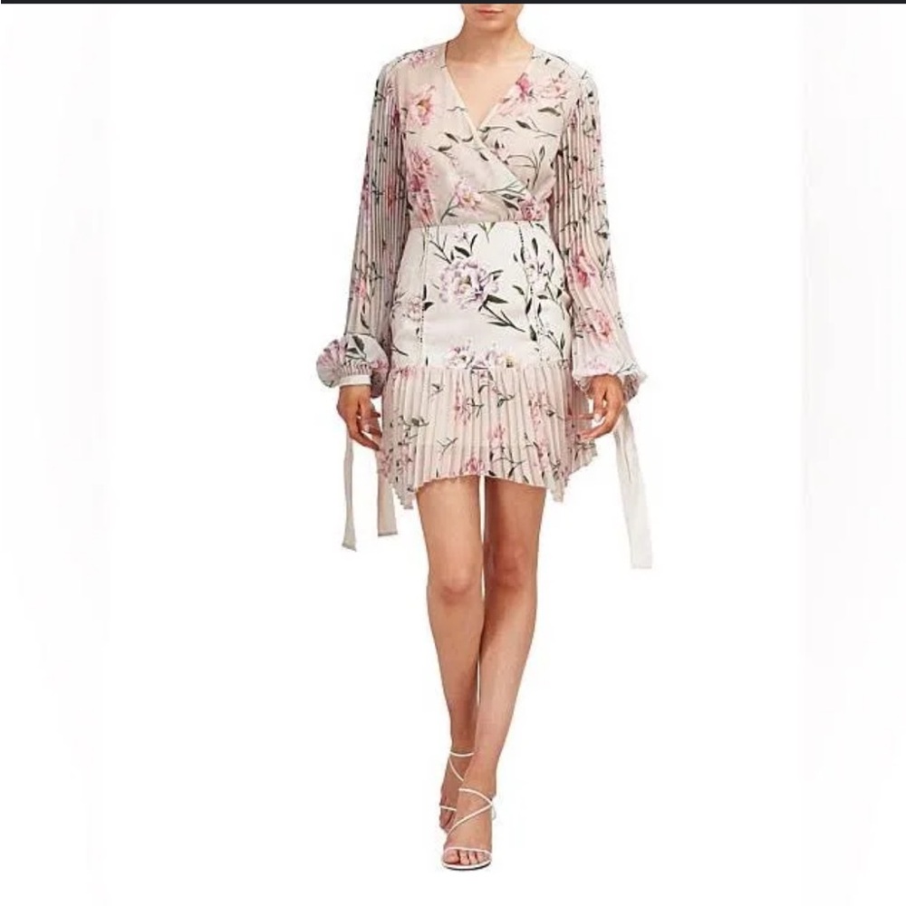 KEEPSAKE the Label Floral Pleated Dress - Pink and Cream
